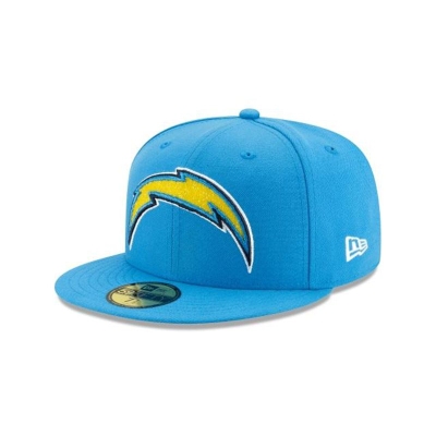 Blue Los Angeles Chargers Hat - New Era NFL Crystals from Swarovski 59FIFTY Fitted Caps USA1328079